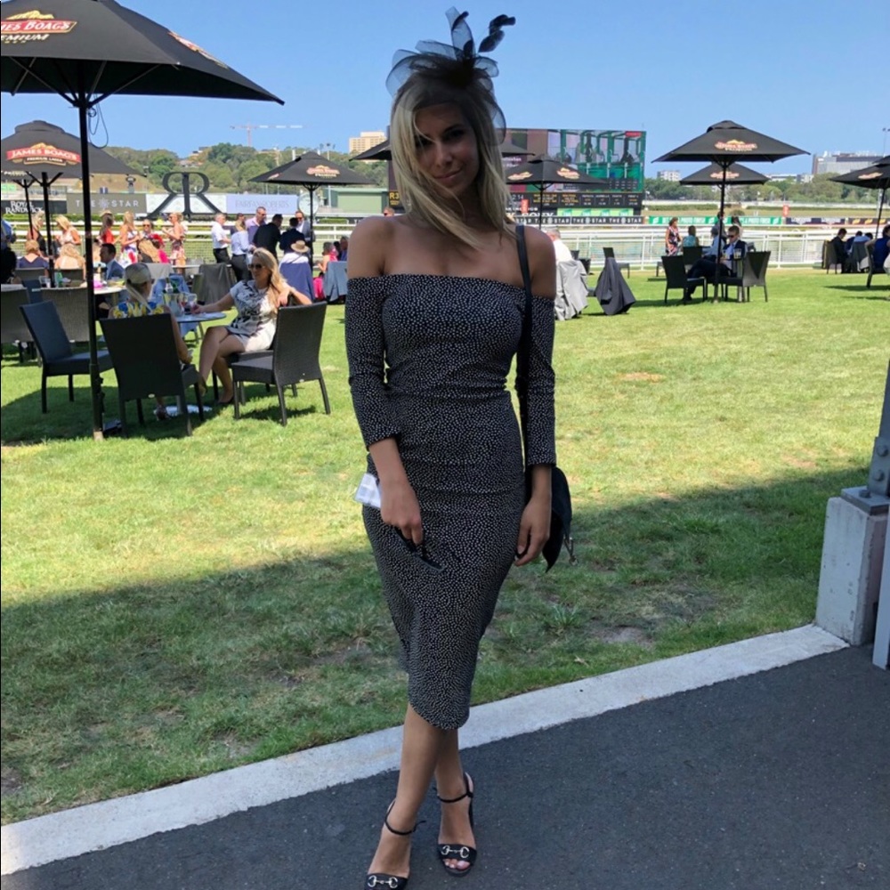 Polka dot cocktail dress